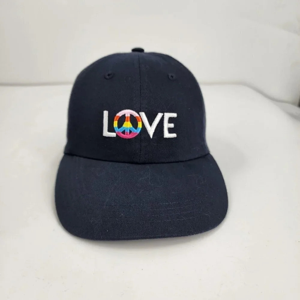 Nordstrom BP Love Peace Sign Rainbow Lettering Dad Embroidered Cap NWT